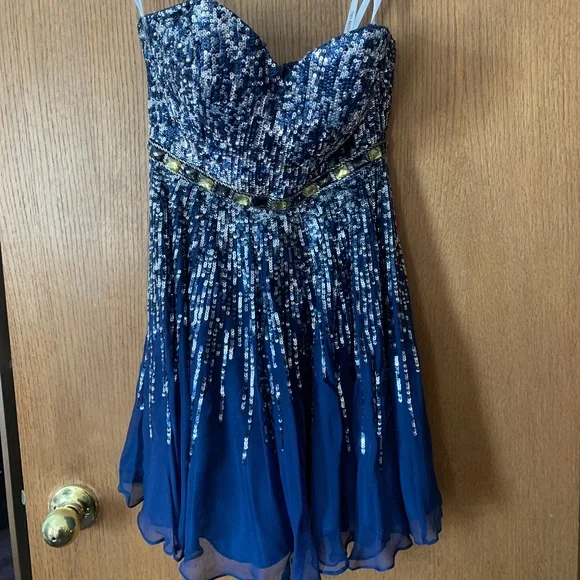Sherri Hill | Dresses | Sherri Hill Navy Dress Homecoming | Poshmark